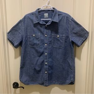 Lucky Brand Western short sleeve shirt XL vintage blue denim
